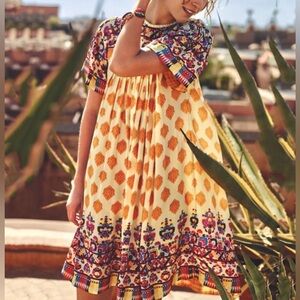 Anthropologie Tanvi Kedia Narcisa Caltha Swing Dress Size S Boho Floral - NWT